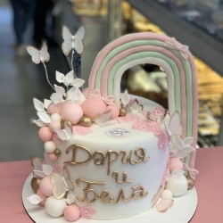 Торта Дъга и пеперуди