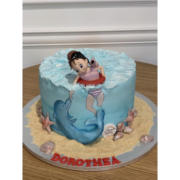 Торта Делфин и момиче на супер цена - Торти за момичета